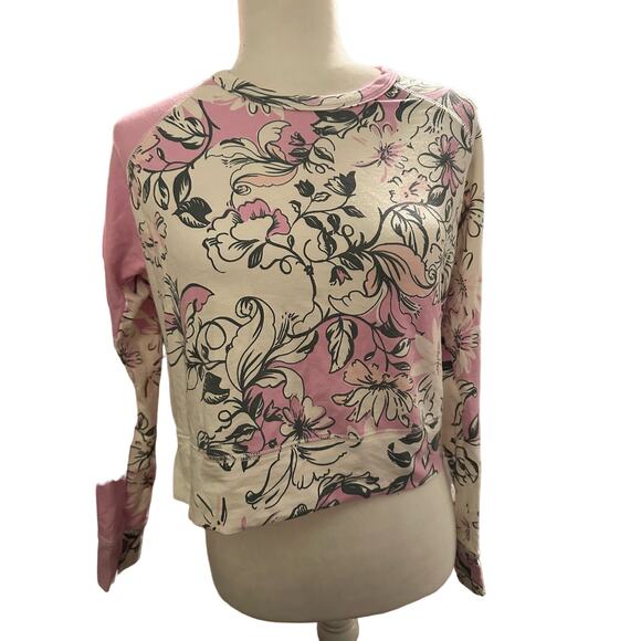 Sundry Floral Long Sleeve Crop Top Size Small, NWT - Picture 2 of 6